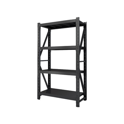 Estantes de carga pesada personalizados 300 kg Garage de capas Negro 4 Tier Almacén Almacén de metales Estacionamiento Estante de estantería Unidad de estantería para almacén